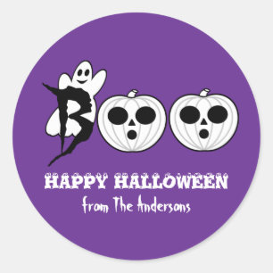 BOO! Halloween Ghost Pumpkins Sticker