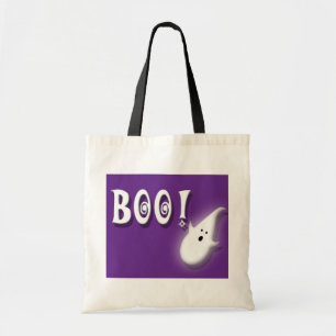 Boo! Halloween ghost purple Tote Bag