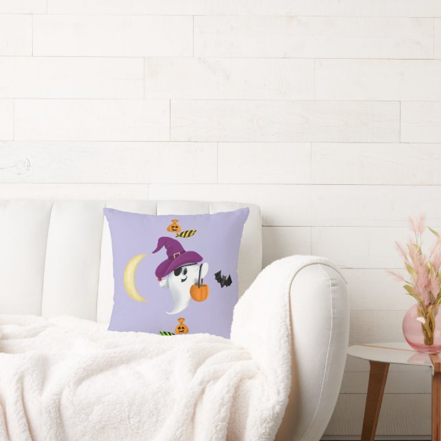 Boo Halloween ghost Throw Pillow (Couch)