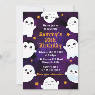 Boo Halloween Ghosts Birthday Party Invitation