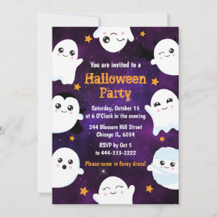 Boo Halloween Ghosts Halloween Party Invitation