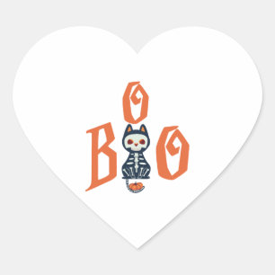Boo Halloween Heart Sticker