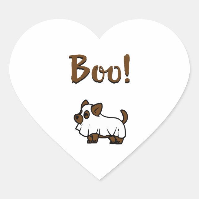 Boo Halloween                    Heart Sticker (Front)