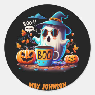 Boo! Halloween - Hocus Pocus Orange Black Classic Round Sticker