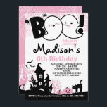 BOO Halloween Invitation<br><div class="desc">Customise this cute "Pink Halloween" Birthday invitation with your own details!</div>