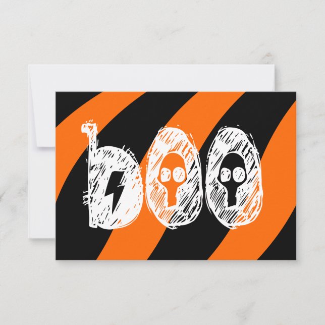 "boo" Halloween invites tricks Party Invitations (Front)