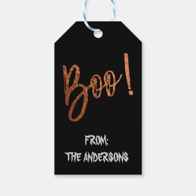 Boo! Halloween Modern Halloween Gift Label (Front)