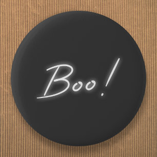 Boo Halloween   Modern Neon Ghost Black Fun Urban 6 Cm Round Badge