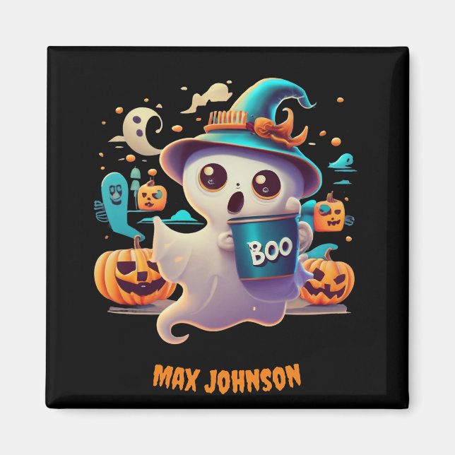 Boo! Halloween - Monster Mash Orange Black Magnet (Front)