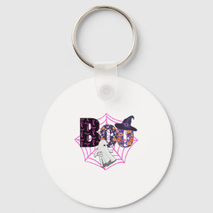 Boo Halloween October Pink Key Ring