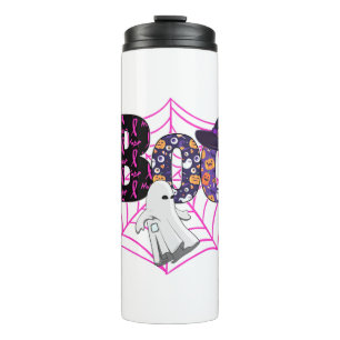 Boo Halloween October Pink Thermal Tumbler