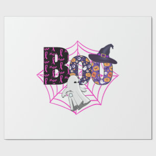 Boo Halloween October Pink Wrapping Paper