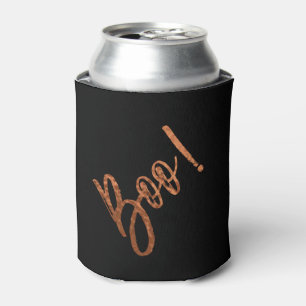 Boo! Halloween Orange and Black Halloween Can Cooler