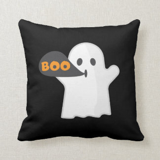 Boo Halloween orange and white  Cushion