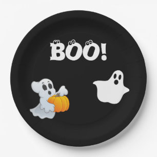 Boo Halloween Paper Plate