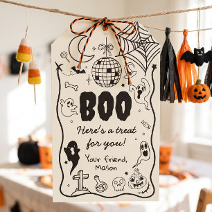 Boo Halloween Party Spooky Spooktacular Groovy Gift Tags