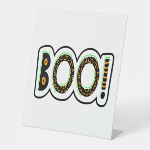 BOO Halloween Pedestal Sign