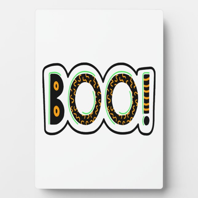BOO Halloween                          Plaque (Front)