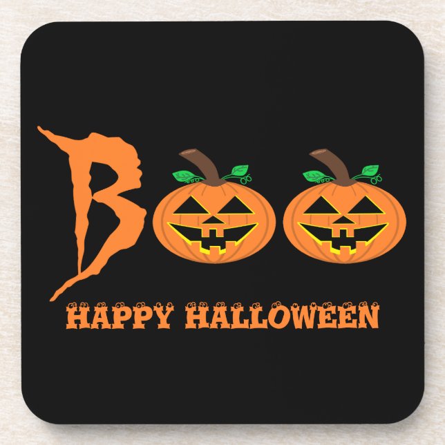 BOO! Halloween Pumpkin Coasters (Front)