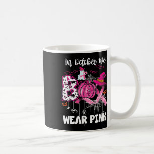Boo Halloween Pumpkin Pink Ribbon Witch Breast Can Coffee Mug