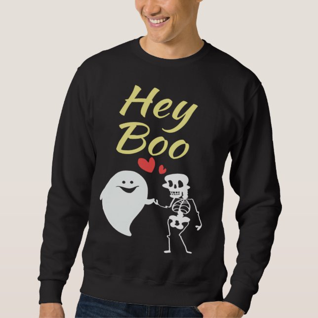 Boo Halloween Skeleton Kids Youth Boys Girls  Cute Sweatshirt (Front)