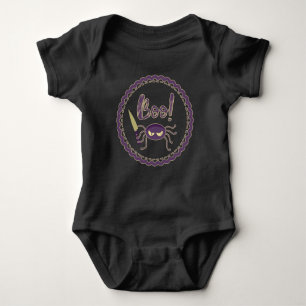Boo! Halloween spider knife hand Baby Bodysuit