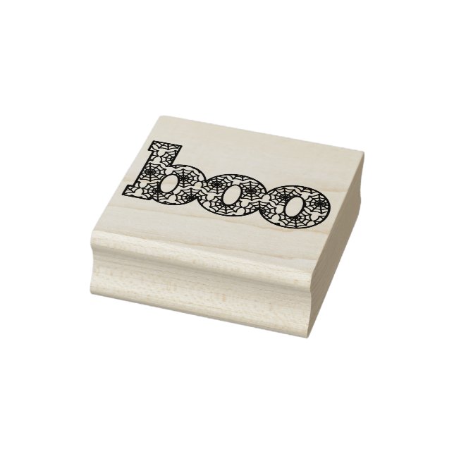 Boo Halloween Spider Web Rubber Stamp (Stamp)