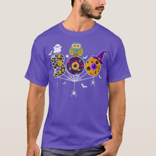 Boo Halloween Spiders, Bats, Owl And Witch Hat Boy T-Shirt