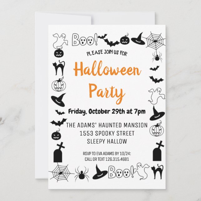 Boo Halloween Spooktacular Party Invitation (Front)