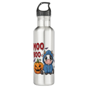 Boo Halloween Spooky Ghost Cow 710 Ml Water Bottle