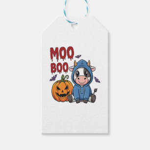 Boo Halloween Spooky Ghost Cow Gift Tags