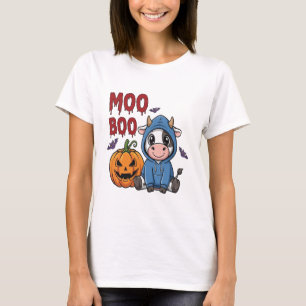 Boo Halloween Spooky Ghost Cow T-Shirt