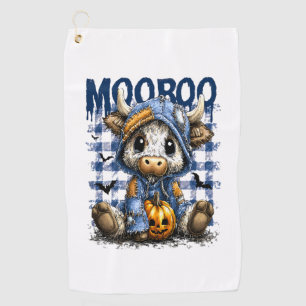 Boo Halloween Spooky Highland Cow Golf Towel