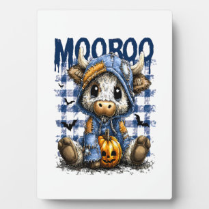 Boo Halloween Spooky Highland Cow Plaque