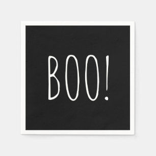 Boo Halloween Spooky Kids & Adults Black Party Napkin