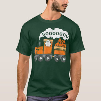 Boo Halloween Train BOOOOO Funny Ghost Pumpkin Kid T-Shirt