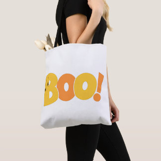 Boo Halloween Typography with Spiders Tote Bag