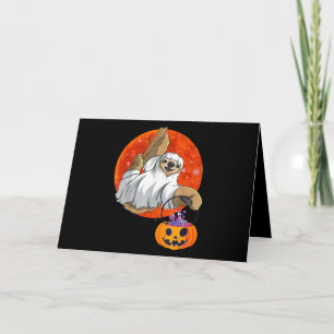 Boo Halloween With Sloth Witch Hat And Spider Card