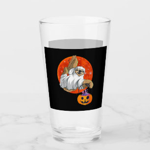 Boo Halloween With Sloth Witch Hat And Spider Glass