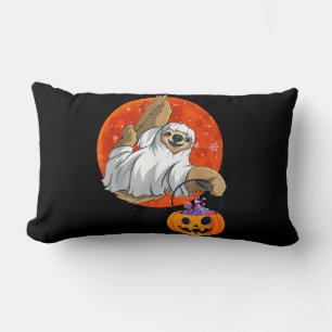 Boo Halloween With Sloth Witch Hat And Spider Lumbar Cushion