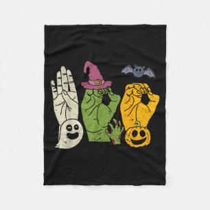 Boo Hands American Sign Language Pride Asl Fleece Blanket