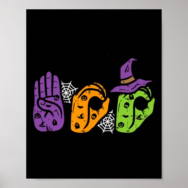 Boo Hands American Sign Language Pride Asl Hallowe (Front)