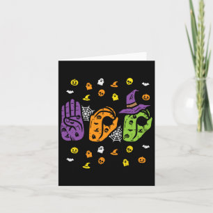 Boo Hands American Sign Language Pride Asl Hallowe Card