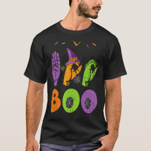 Boo Hands American Sign Language Pride ASL Hallowe T-Shirt