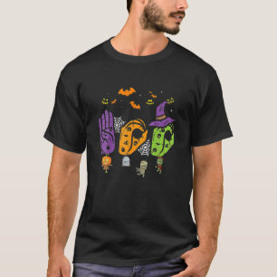 Boo Hands American Sign Language Pride Asl Hallowe T-Shirt