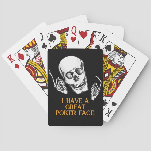 Boo Happy Halloween Funny Skull joking  Playing Cards (Back)