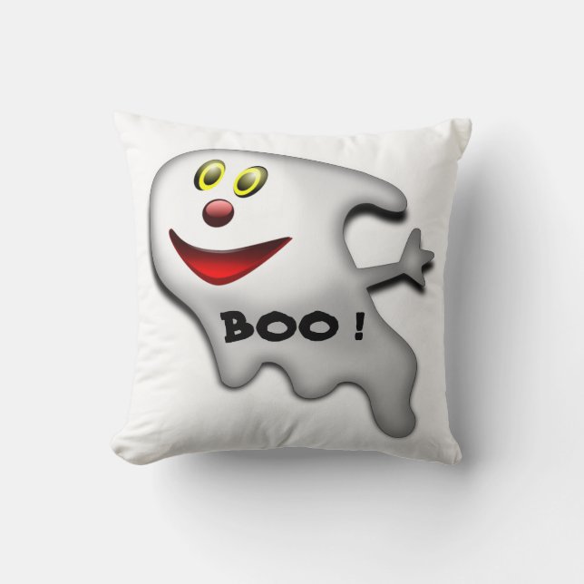 BOO ! HAPPY HALLOWEEN GHOST CUSHION (Front)