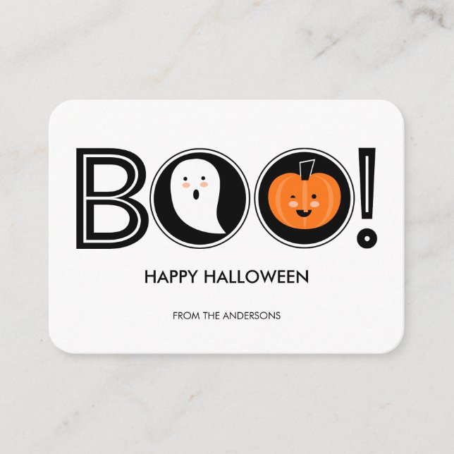 Boo! Happy Halloween Mini Card (Front)