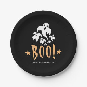 Boo Happy Halloween Personalised Paper Plate