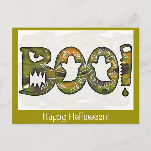 BOO Happy Halloween - postcard or invitation (Front)